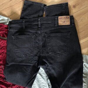 Hollister black super skinny  size 36 x 36  jeans pants preowned
